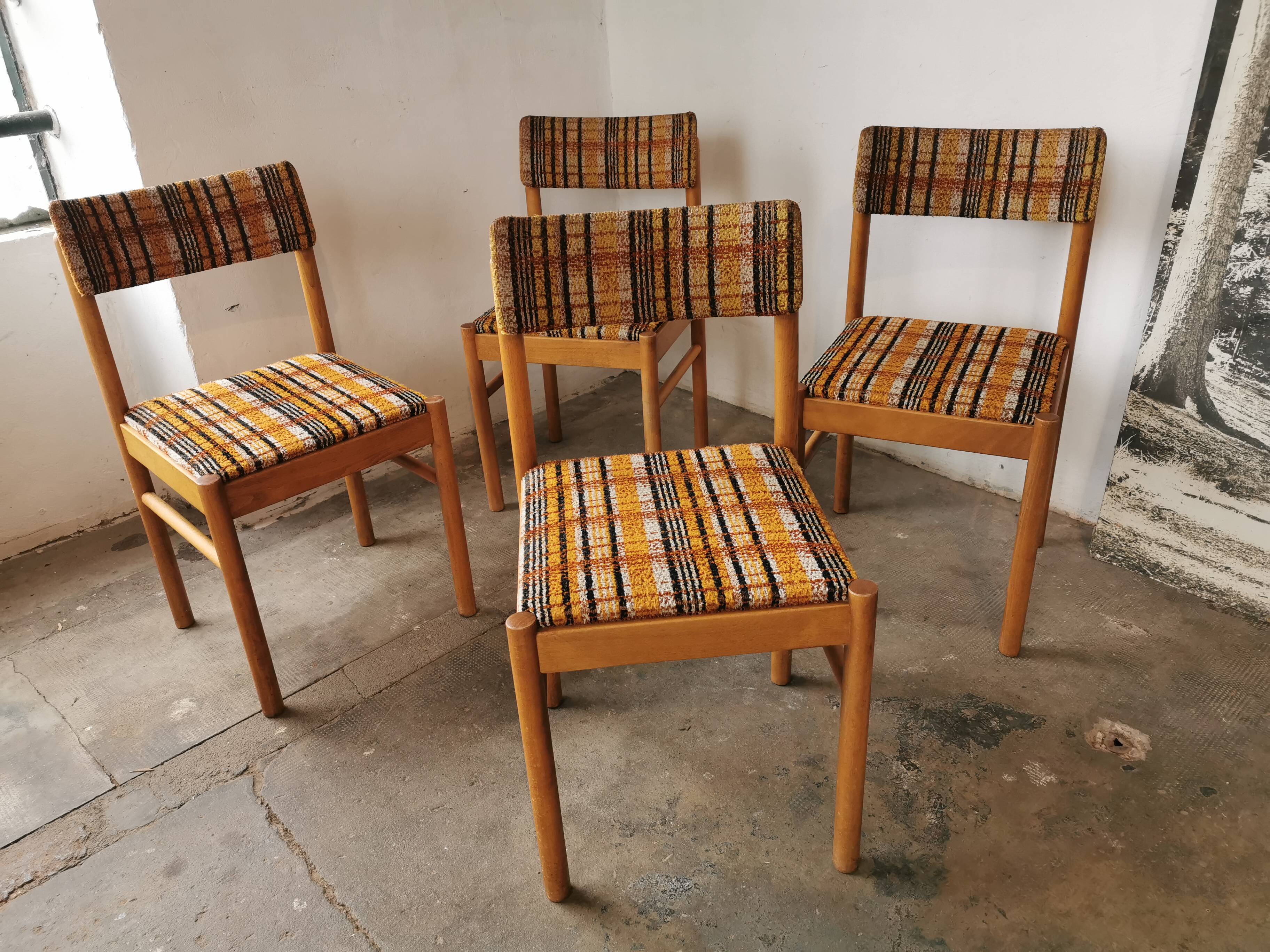 Set of 4 Baumann chairs, 70s