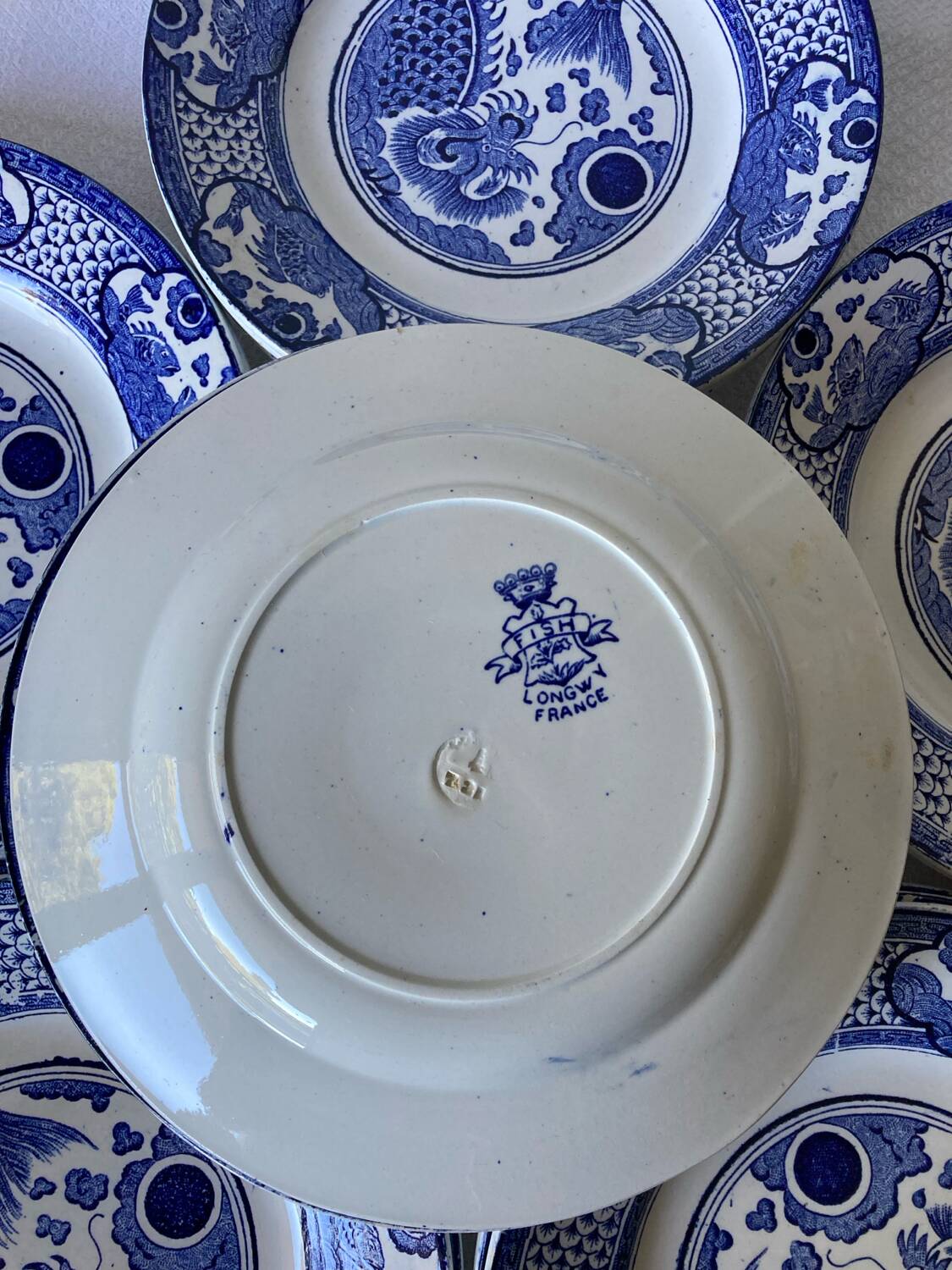 16 table plates Longwy, Fish model
