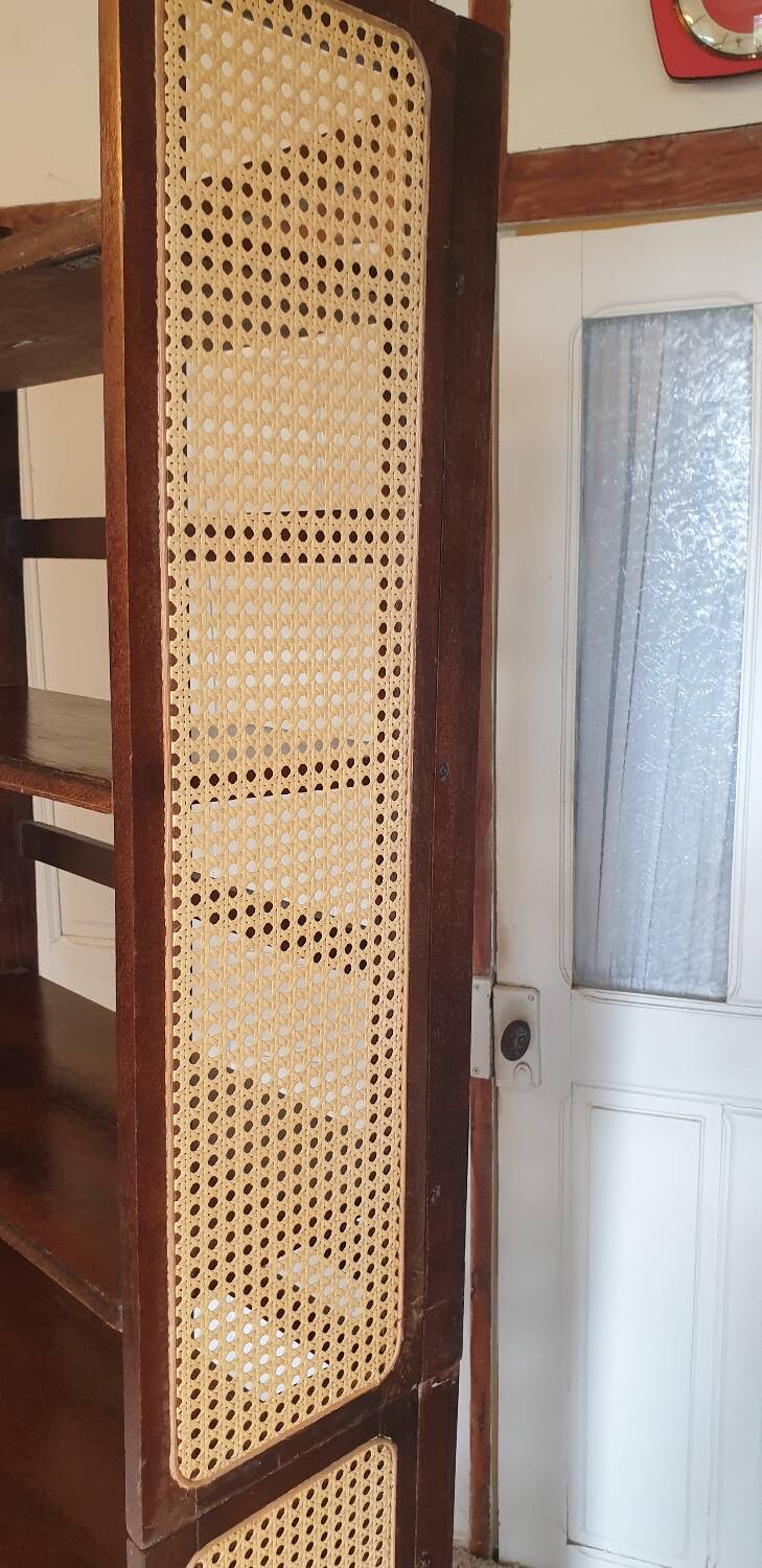 Pair of foldable cane bookcases