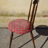 Vintage chairs, wooden, with splayed legs, both.