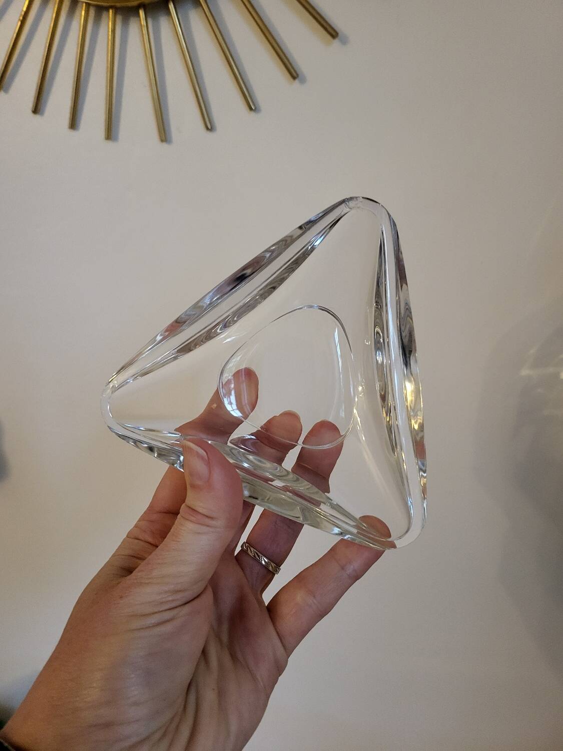 Val St Lambert Crystal Pocket Ashtray