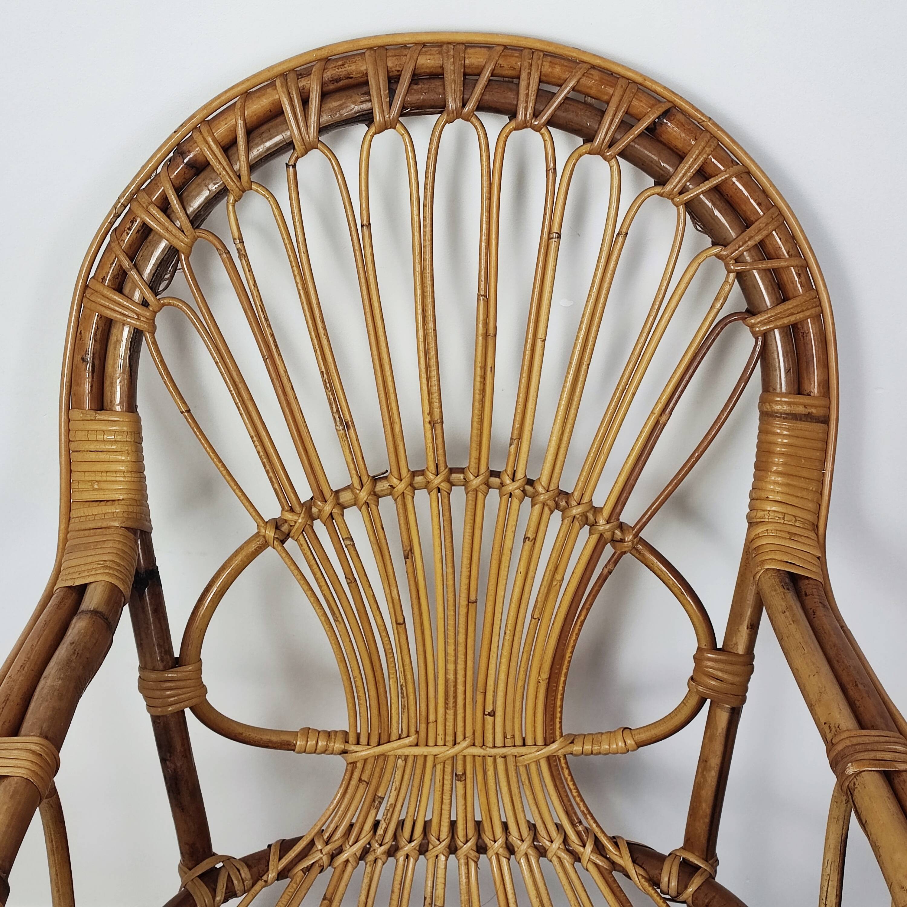 Rattan armchair 60'