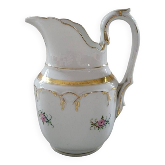 Pitcher Jug In Porcelain From Paris 19th Century