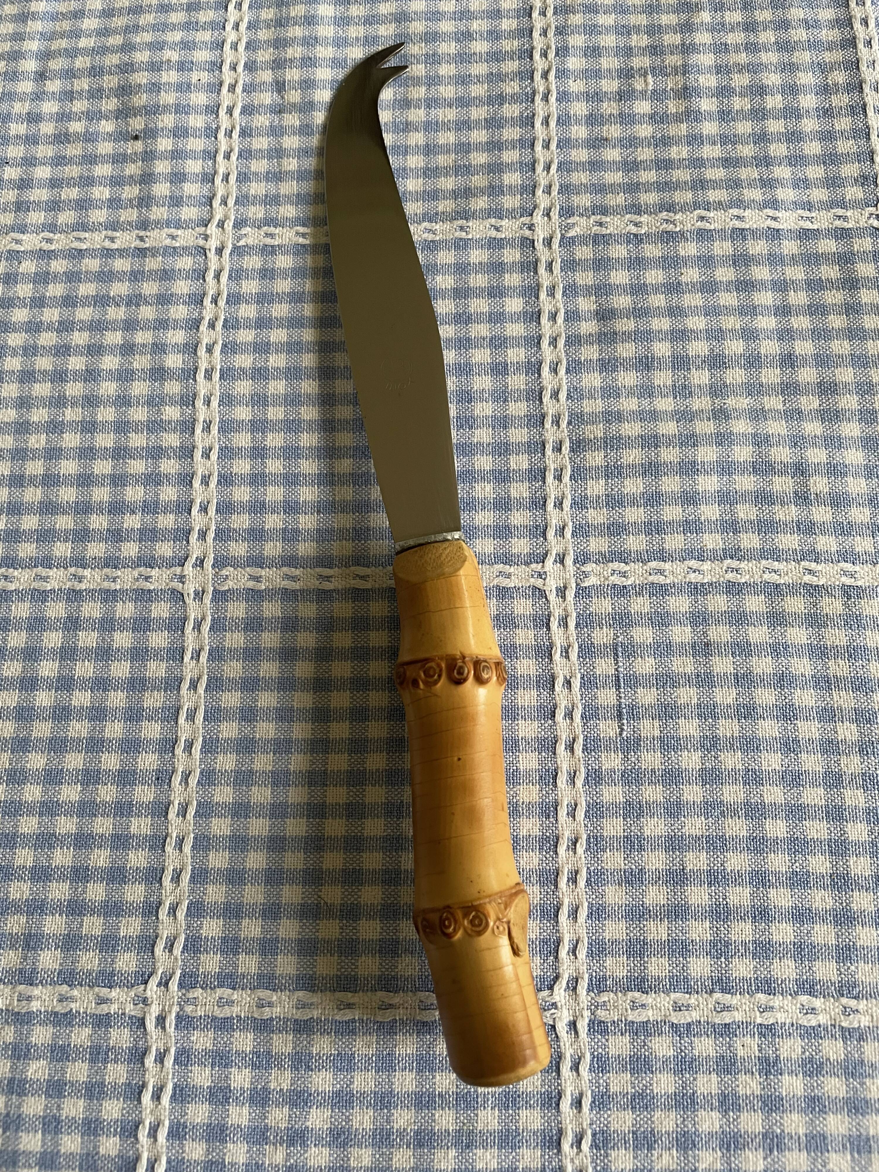 Bamboo handle cheese knife