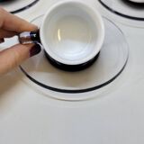 Guzzini Coffee Set 6 Porcelain Espresso Cups and 6 Plexiglas Saucers