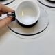 Service a café 6 tasses expresso porcelaine et 6 soucoupes en plexiglas Guzzini