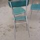 3 chaises chromé et cuir vert