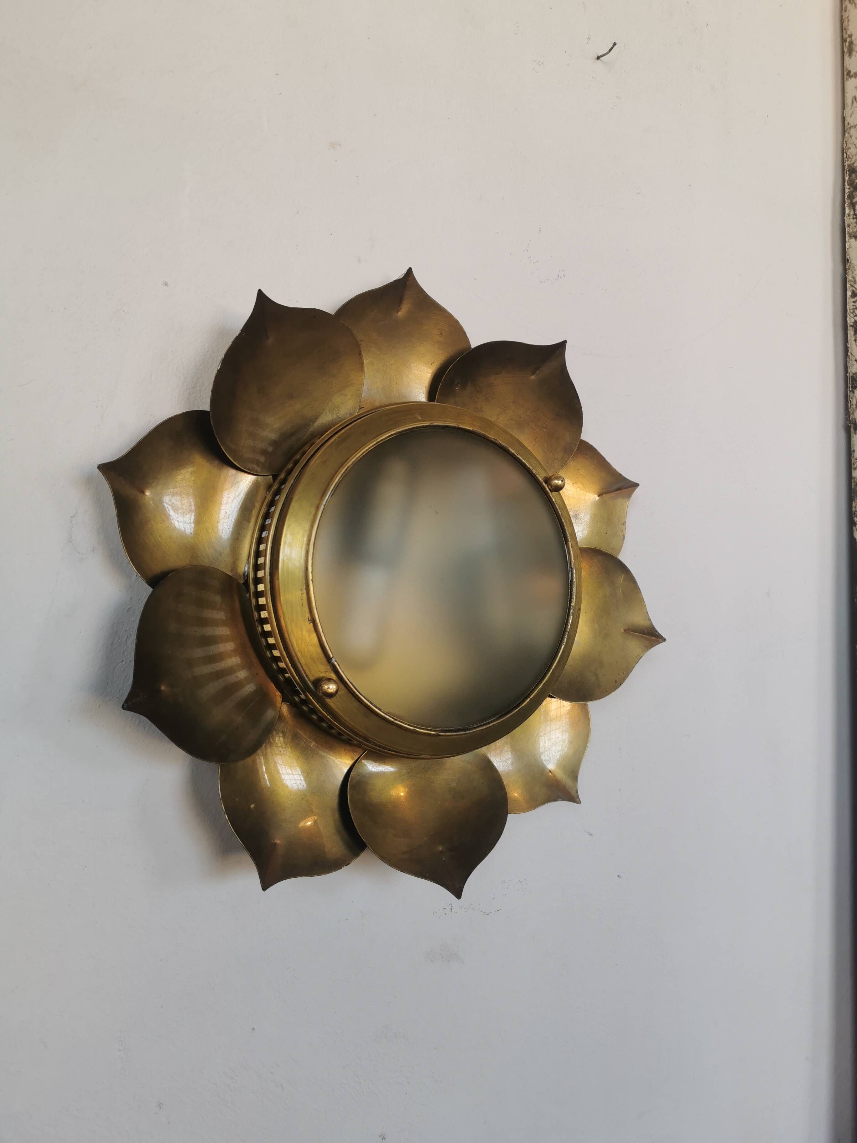 Brass flower ceiling or wall light