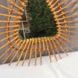 Vintage “rattan” wall mirror