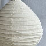 Suspension in rattan and natural japanese linen in the shape of a drop