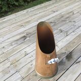 Copper coal bucket handle in white and blue earthenware