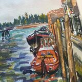 Watercolor Venice signed Rollier