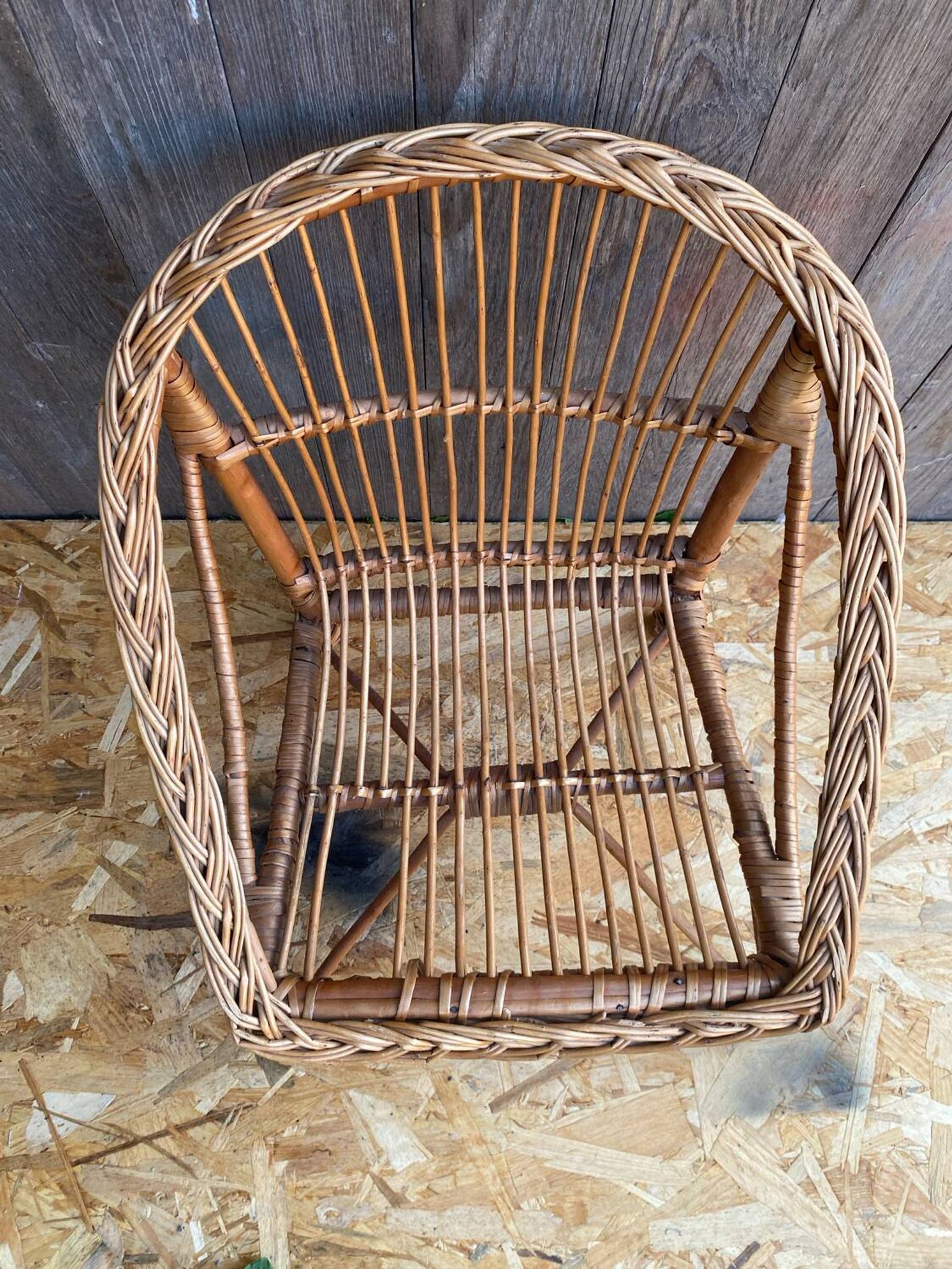 Fauteuil enfant en rotin, années 60