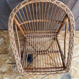 Children's Armchair Shell Antique Rattan 60s Vintage #C574