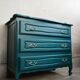 Vintage emerald green chest of drawers