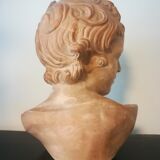 Children's bust in terracotta