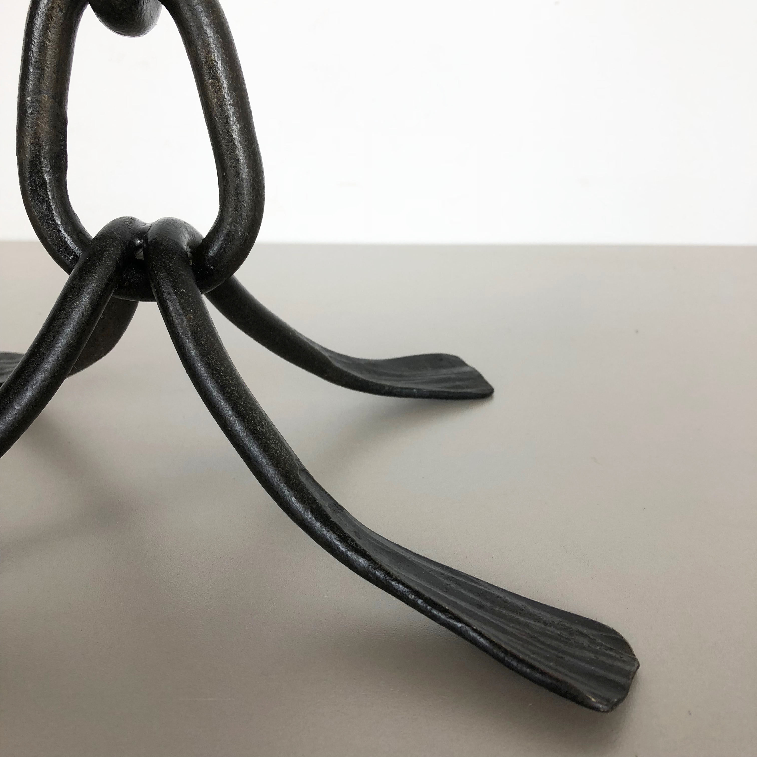 Extra Large Modernist Vintage Sculptural Brutalist Metal Candleholder, Austria