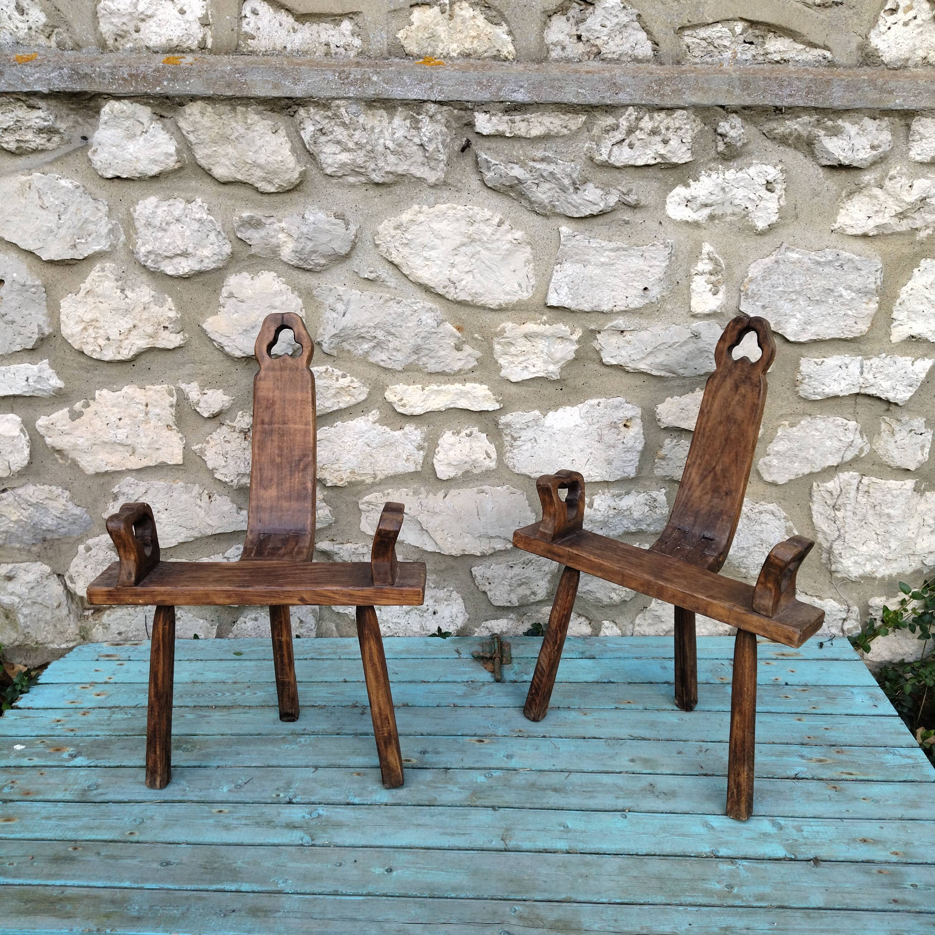Pair of brutalist Spanish chairs from the 50s