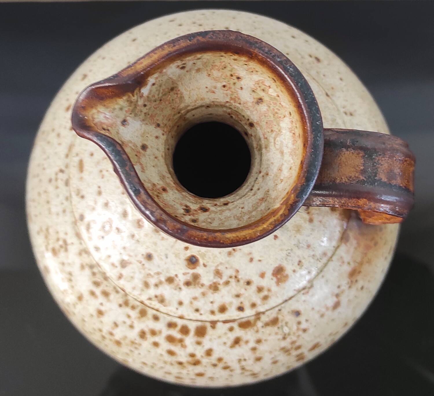 Pyrite stoneware pitcher attributed to Jean-Pierre Prud'homme