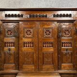 Coat rack with chest function in solid oak circa 1880
