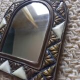 Small Moroccan mirror gilded brass 12x14cm