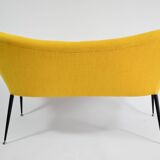 Two-seater vintage sofa, german democratic republic, 1960, yellow
