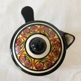 St Jean decorated earthenware teapot signed handmade decor