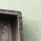 Table de métier, début 20ème, en bois et zinc riveté