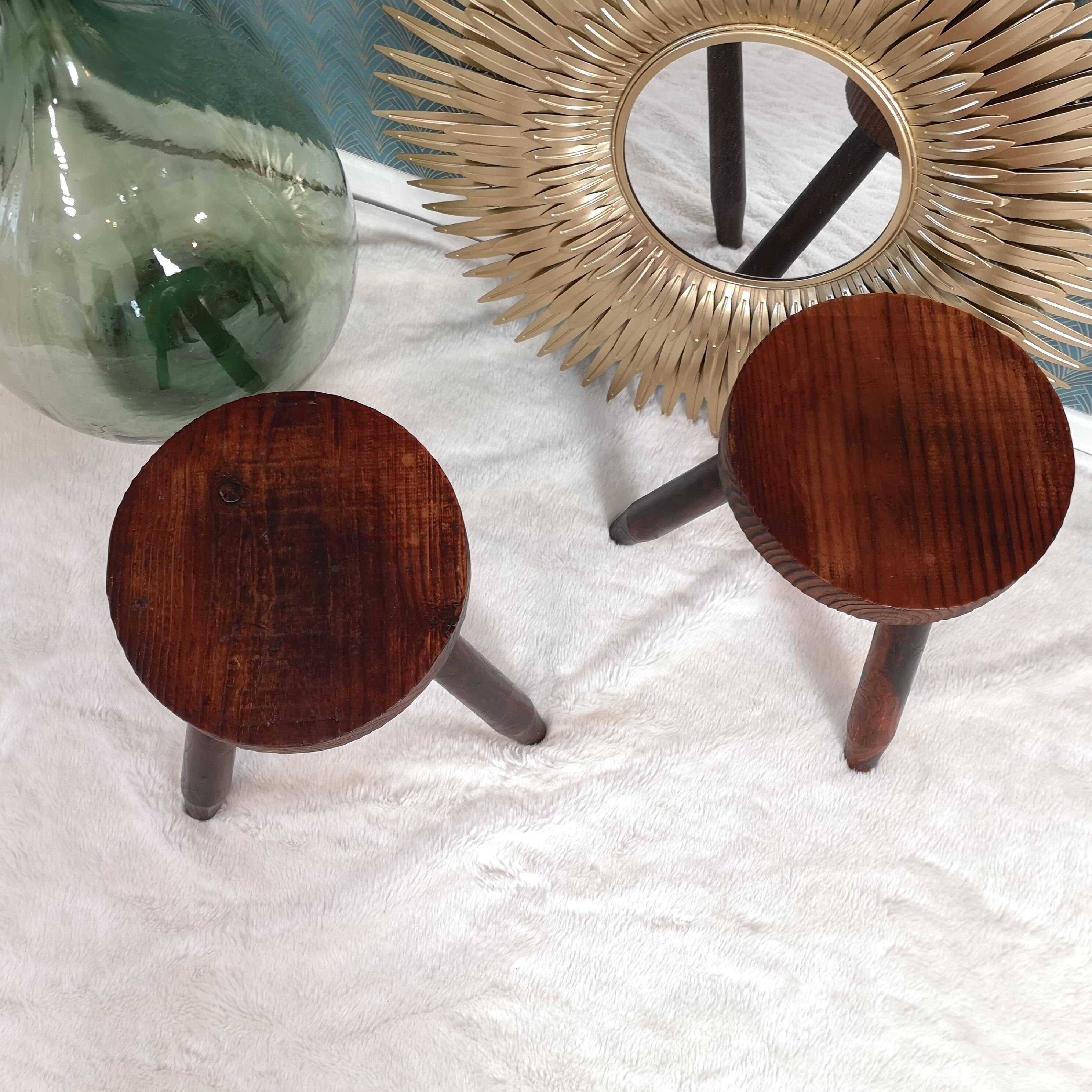 Pair of tripod stools