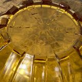 Art Deco style salad bowl in amber molded glass