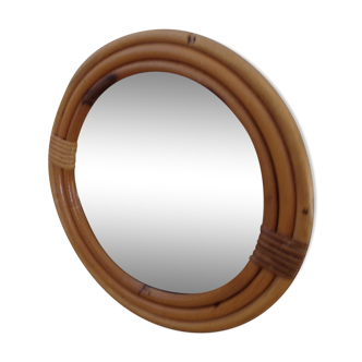 Round bamboo mirror - 27cm