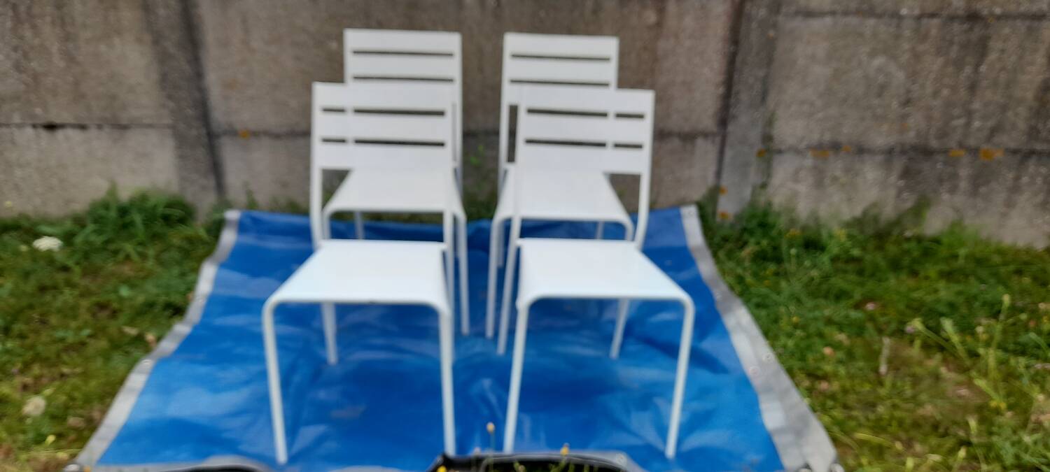 4 white metal garden chairs from Fermob