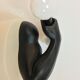 "Haltère" sconce by J.C. Peiré 1980, black ceramic