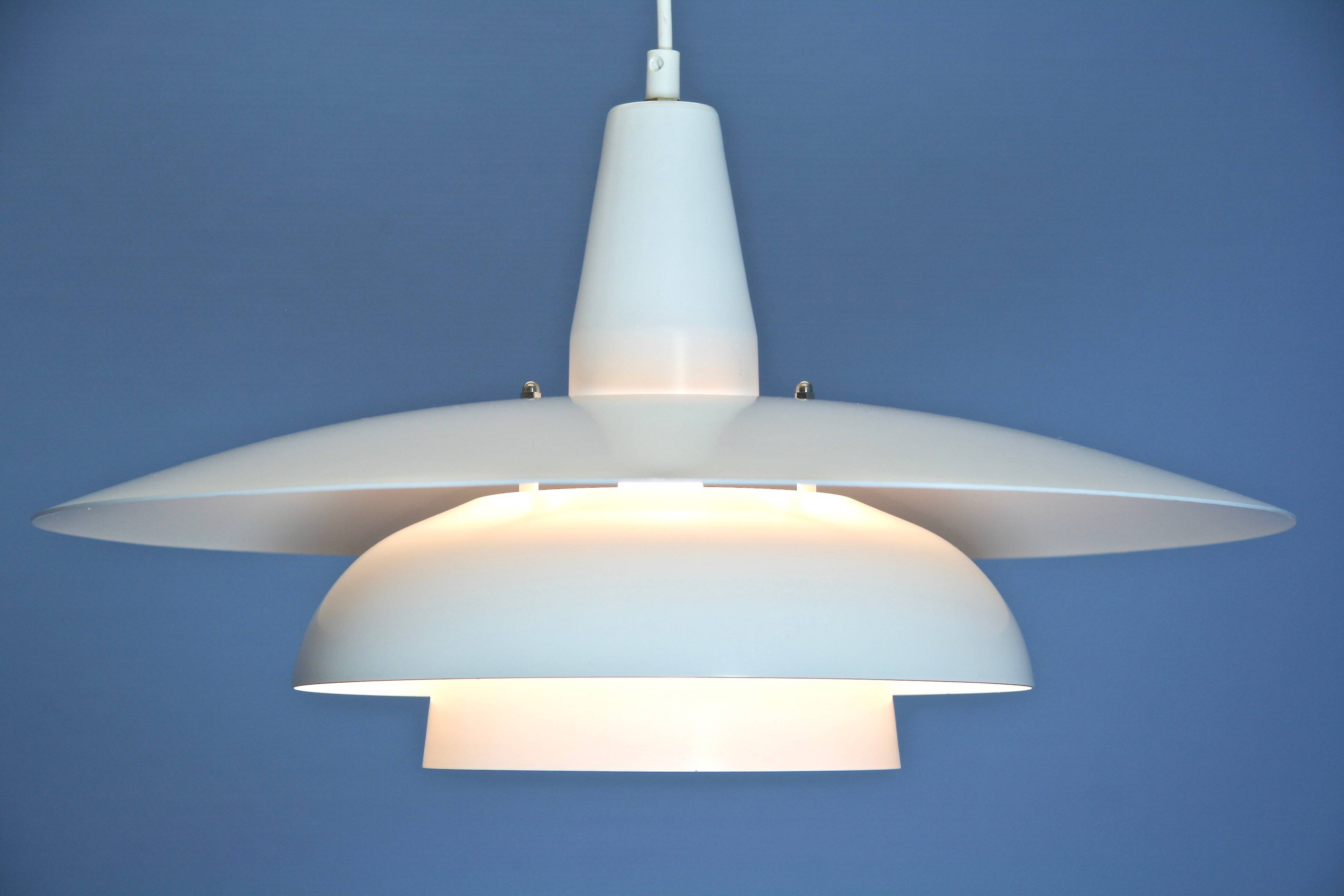 Danish hanging lamp in white, 1970s
