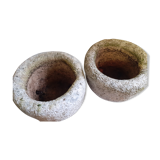 Set of 2 round stone pot