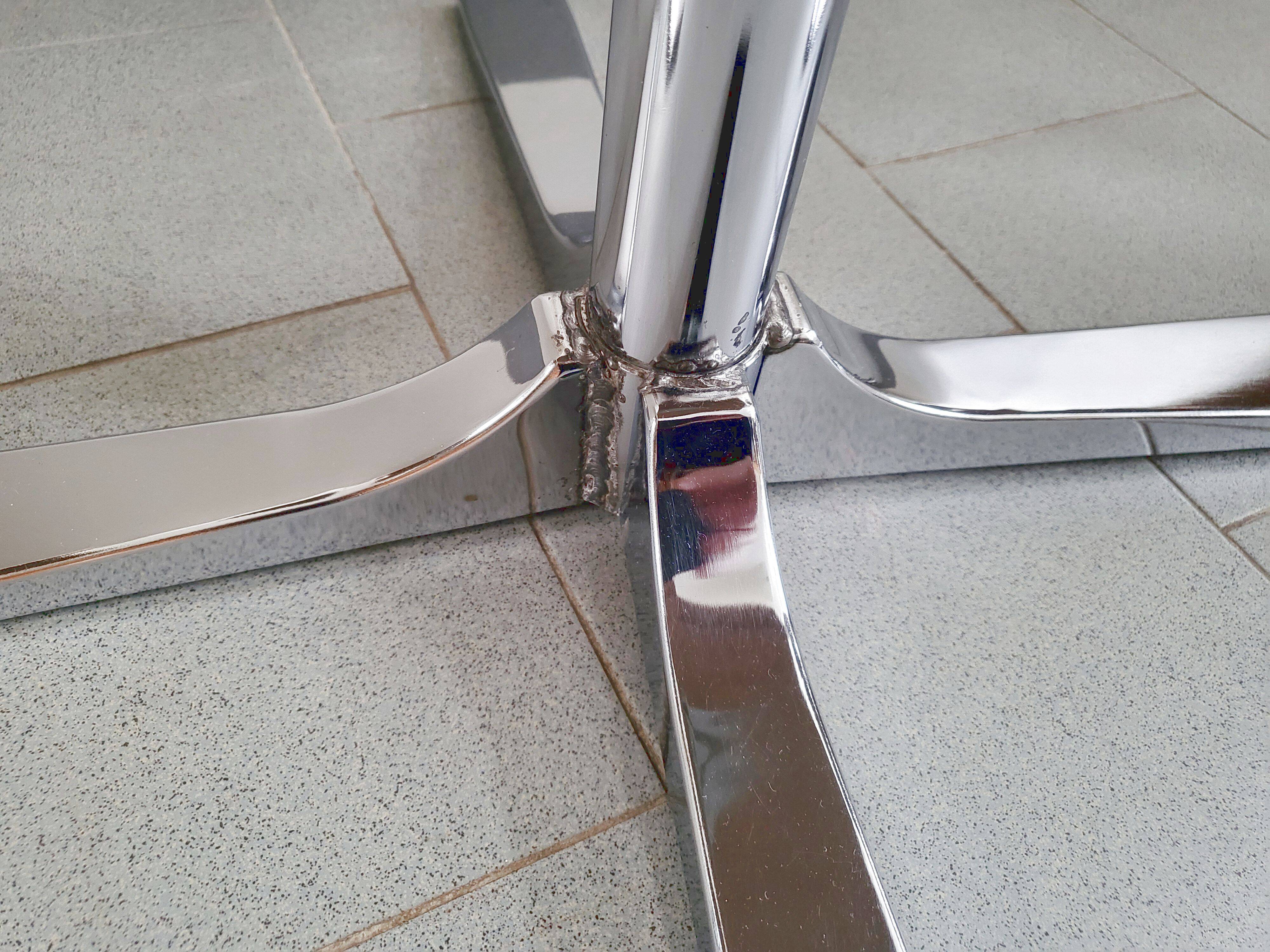 Set of 4 vintage 1970 chairs in suede & steel