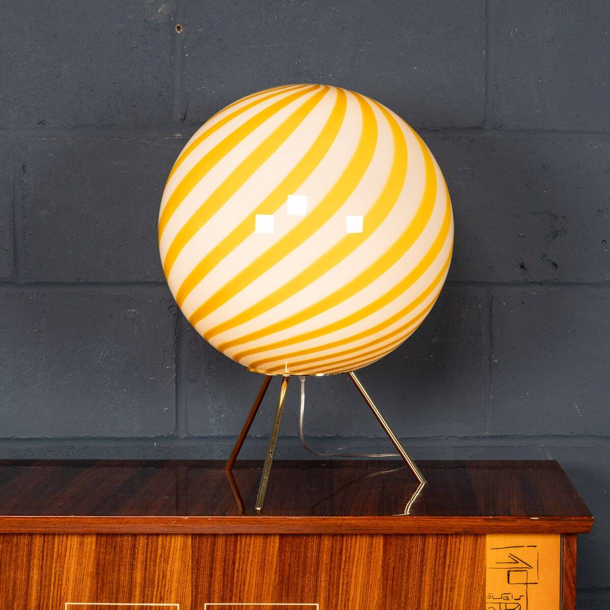 21stc italian hand blown glass table lamp, murano
