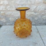 Vase herisson , vintage amber color