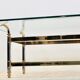 Table basse en laiton, chrome et verre, France 1970