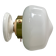 Vintage Art Deco globe wall light in white opaline.