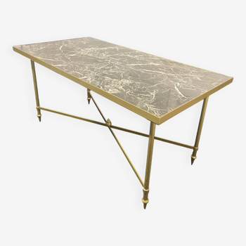 Marble effect wrought iron coffee table