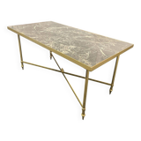 Marble effect wrought iron coffee table