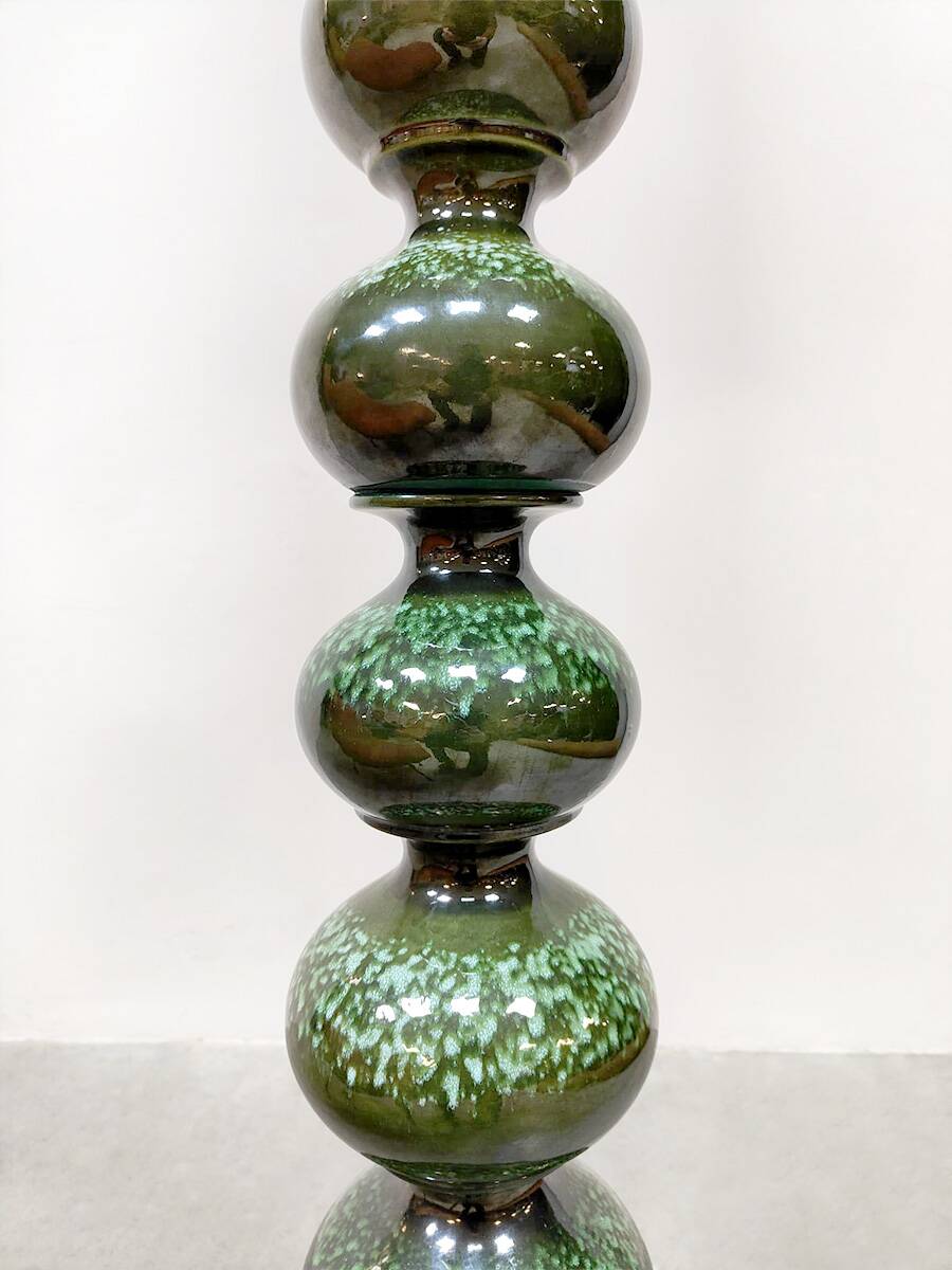 Vintage ceramic bubble floor lamp Kaiser Leuchten Idell 'Nature green'