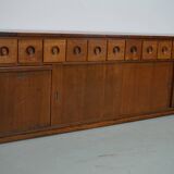 Dutch Industrial Oak Apothecary / Bakery Cabinet, circa 1950s