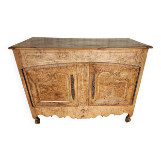Buffet Louis XV en loupe de frêne/orme, XVIIIe siècle