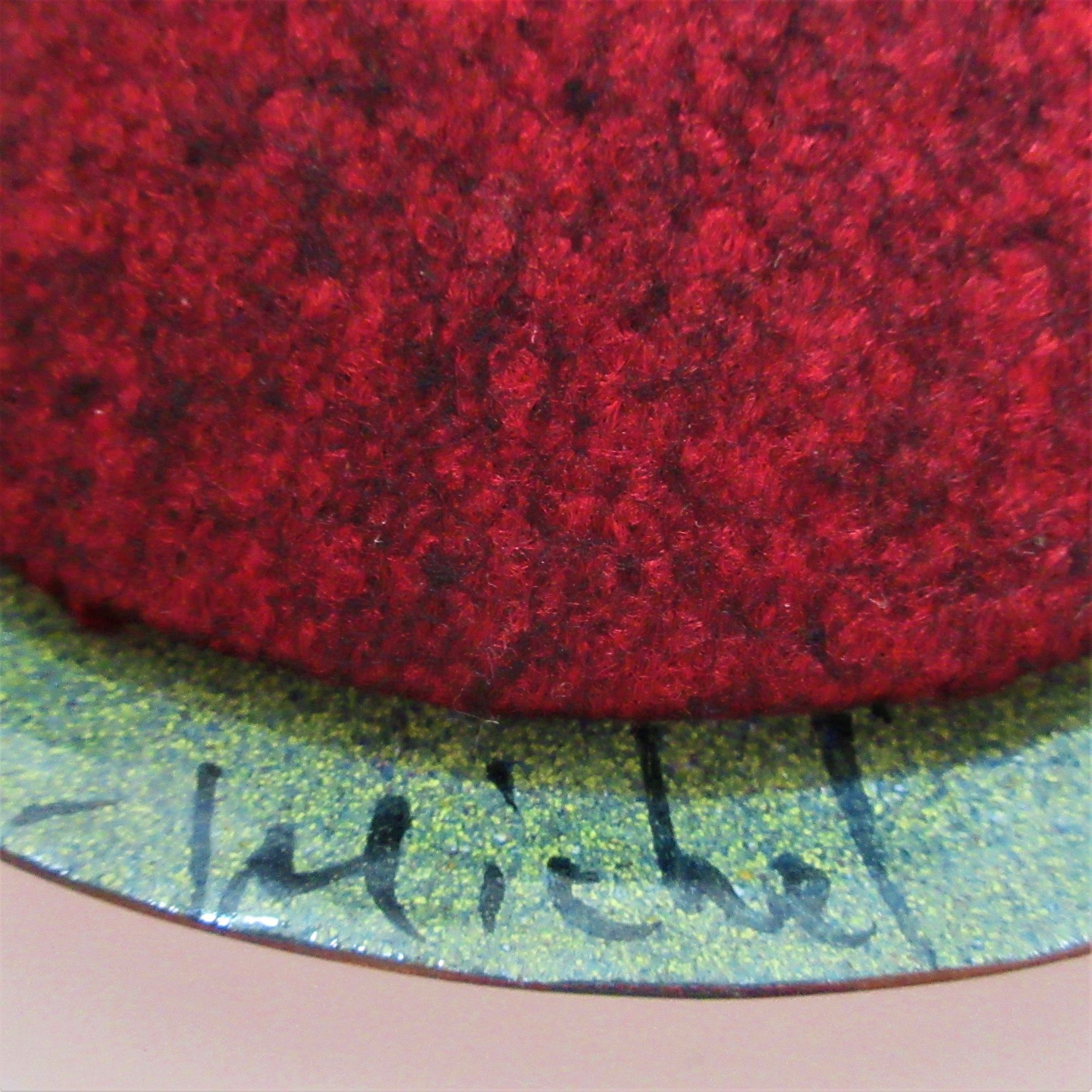 Miroir rond vintage orange 15,5cm