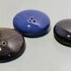 Set of 3 vintage glazed stoneware flower holders signed