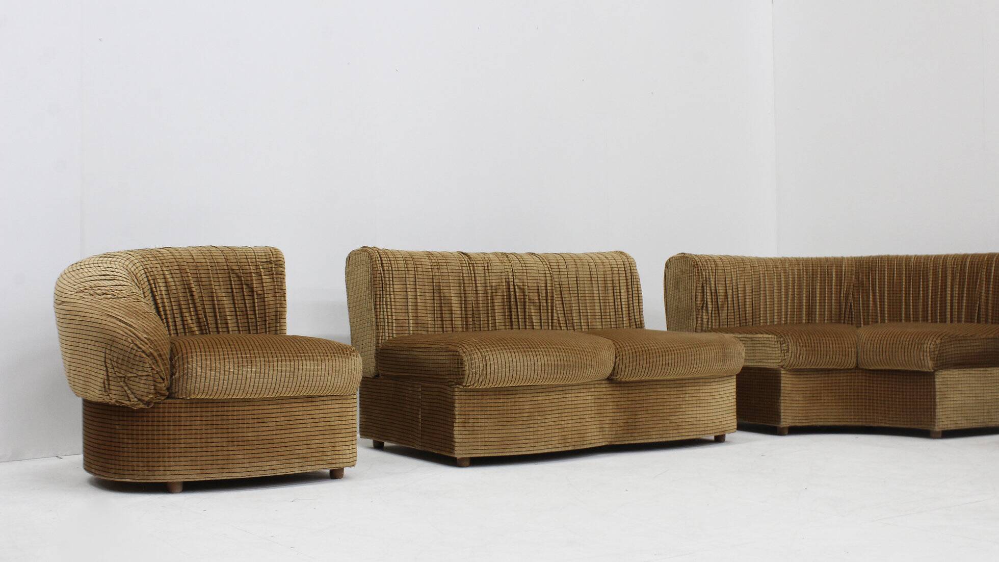 Vintage Italian curved modular sofa 1970s