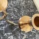 Golden brass candle holder