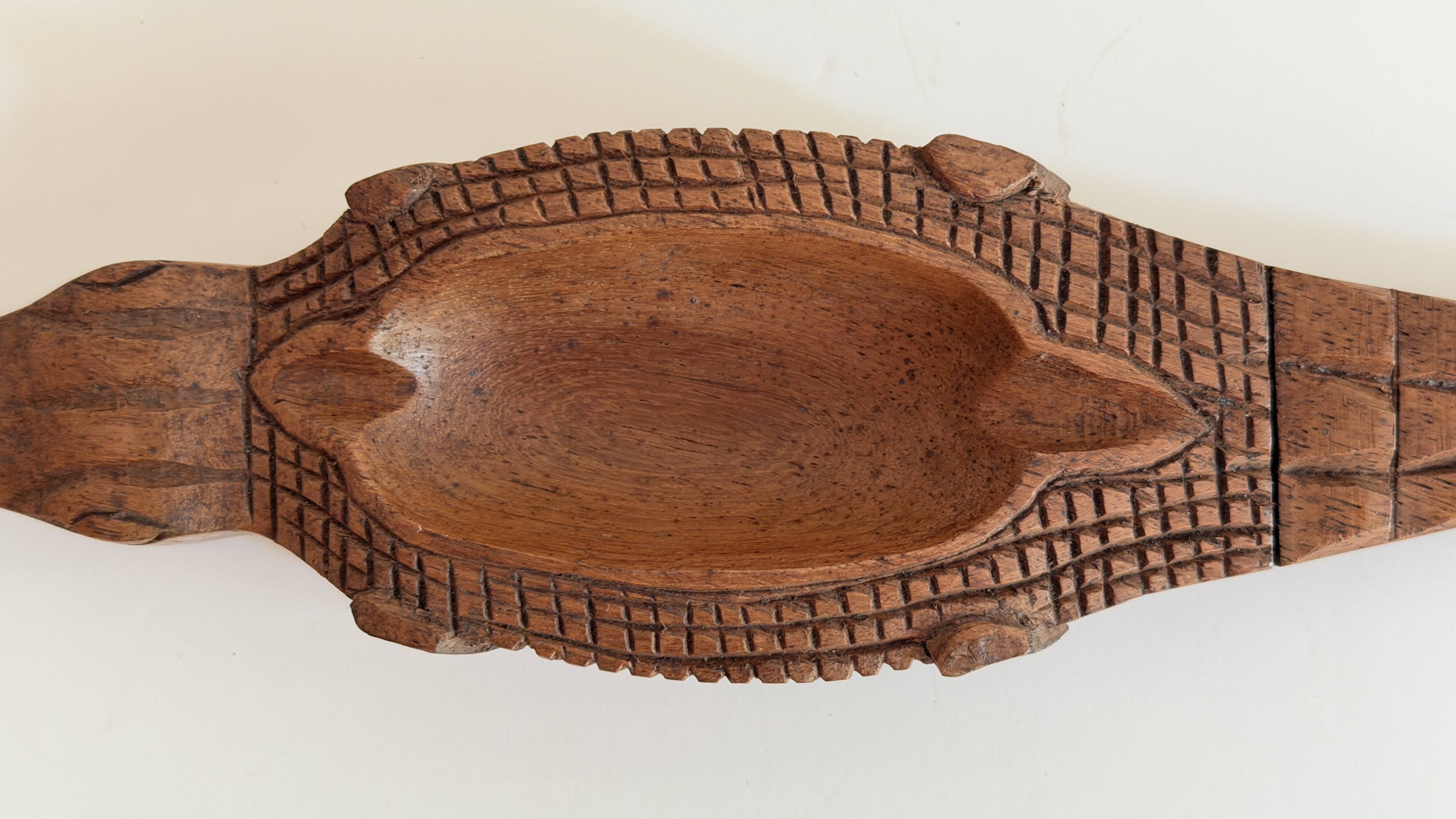 Carved wooden ashtray